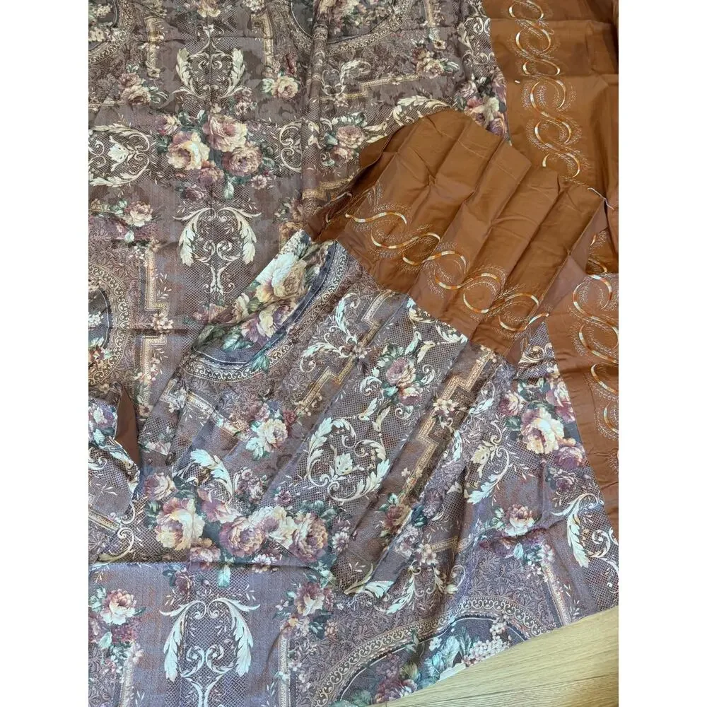 Vintage Queen Size Flat Sheet and 2 Pillowcases Set